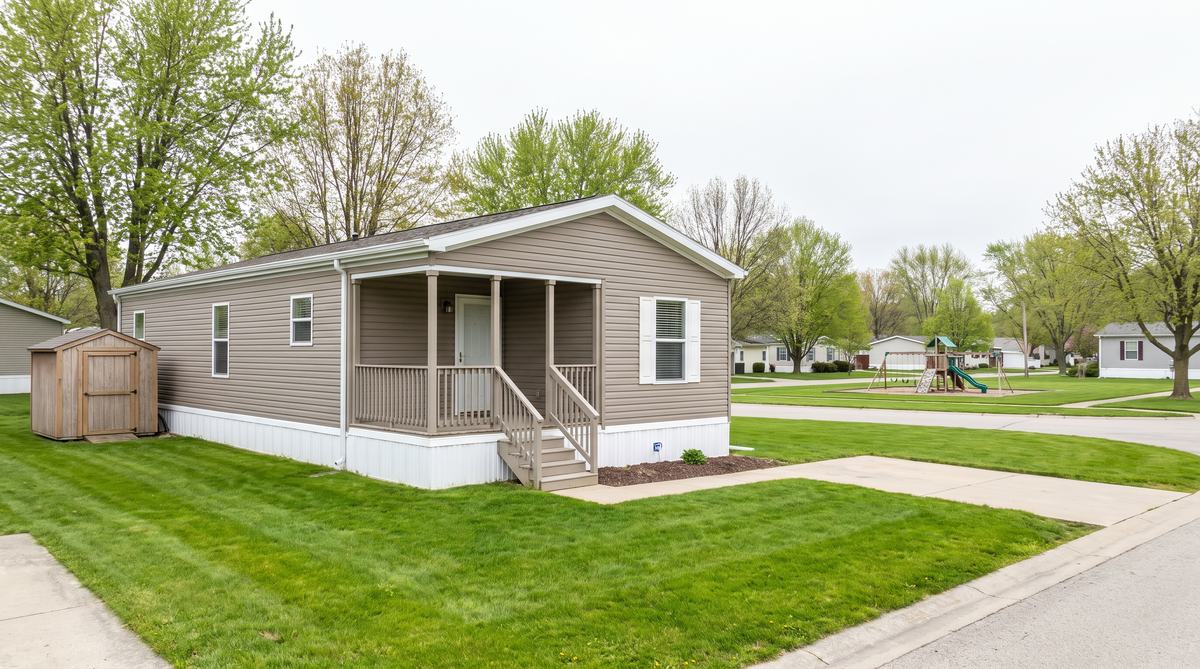 The Aspen, a single-section home near the playground